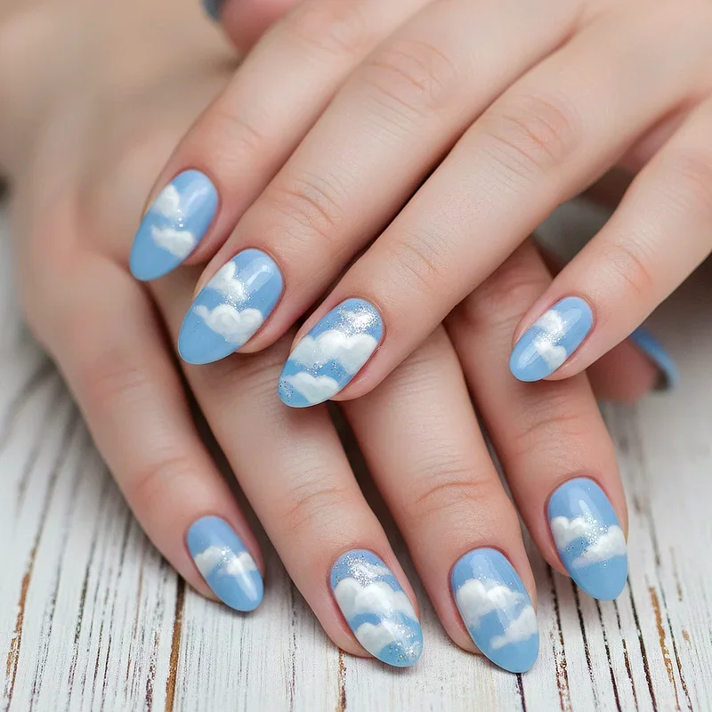 Blue and White Nail Ideas
