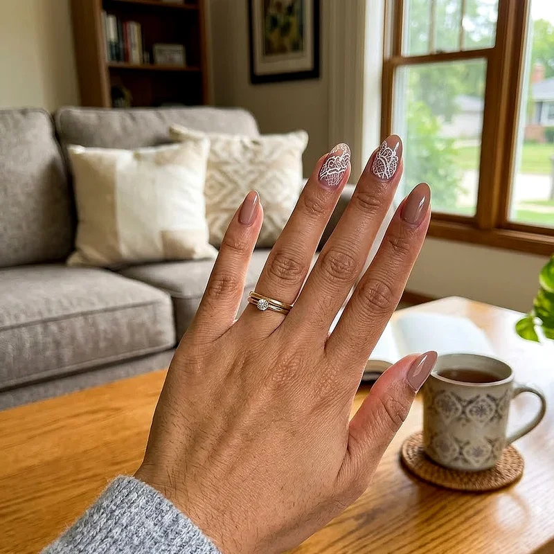 Brown and White Nail Ideas