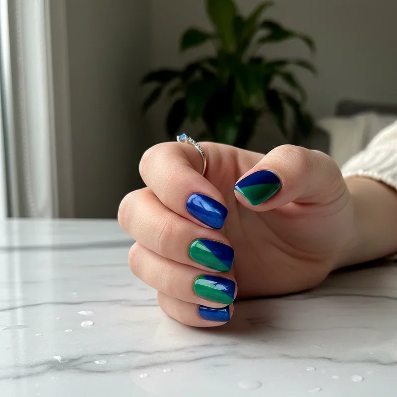 Blue and Green Nail Ideas