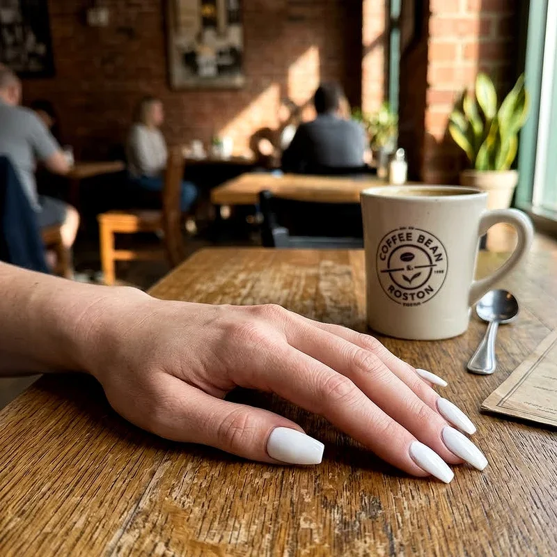 White Coffin Nail Ideas