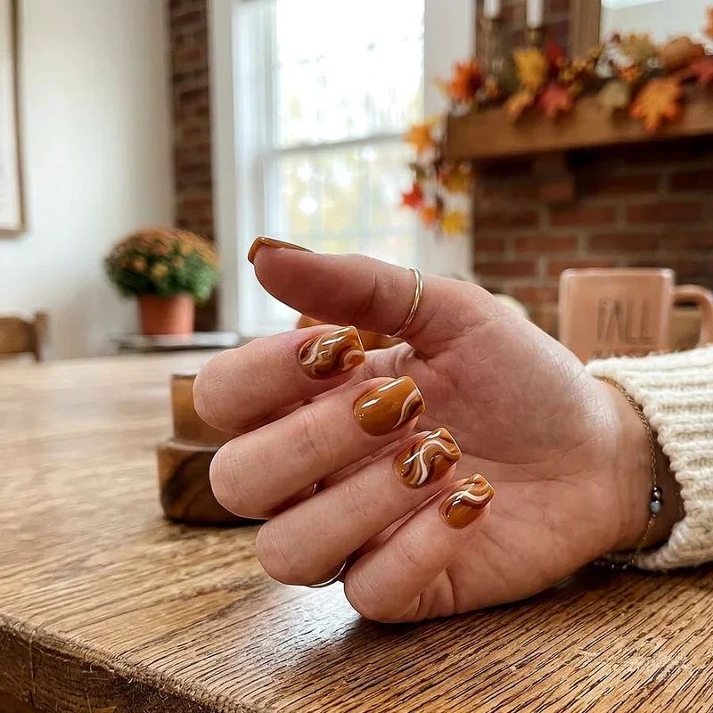 Short Square Fall Nail Ideas