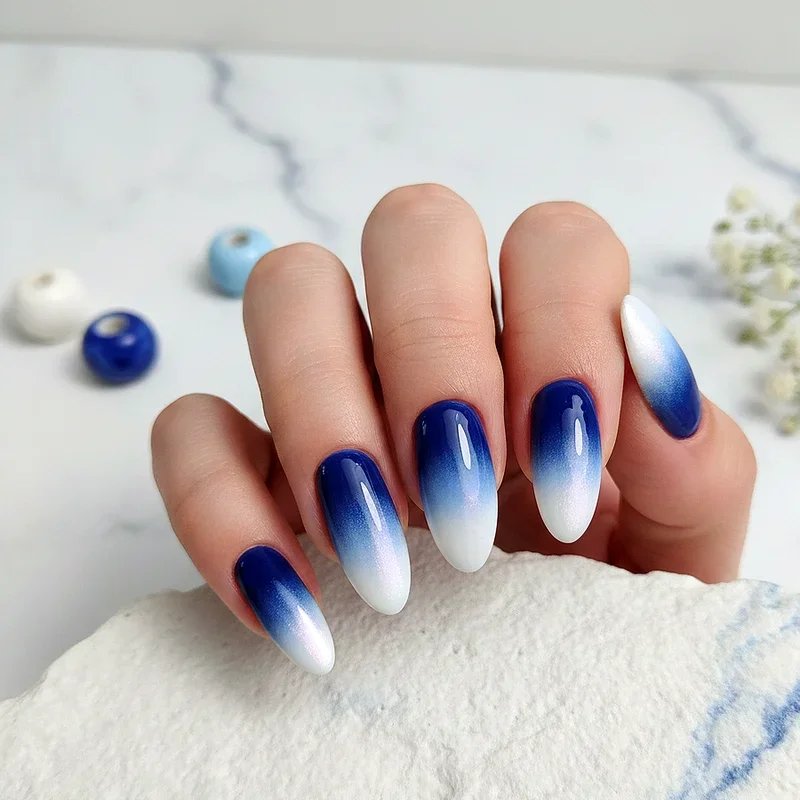 Blue and White Nail Ideas