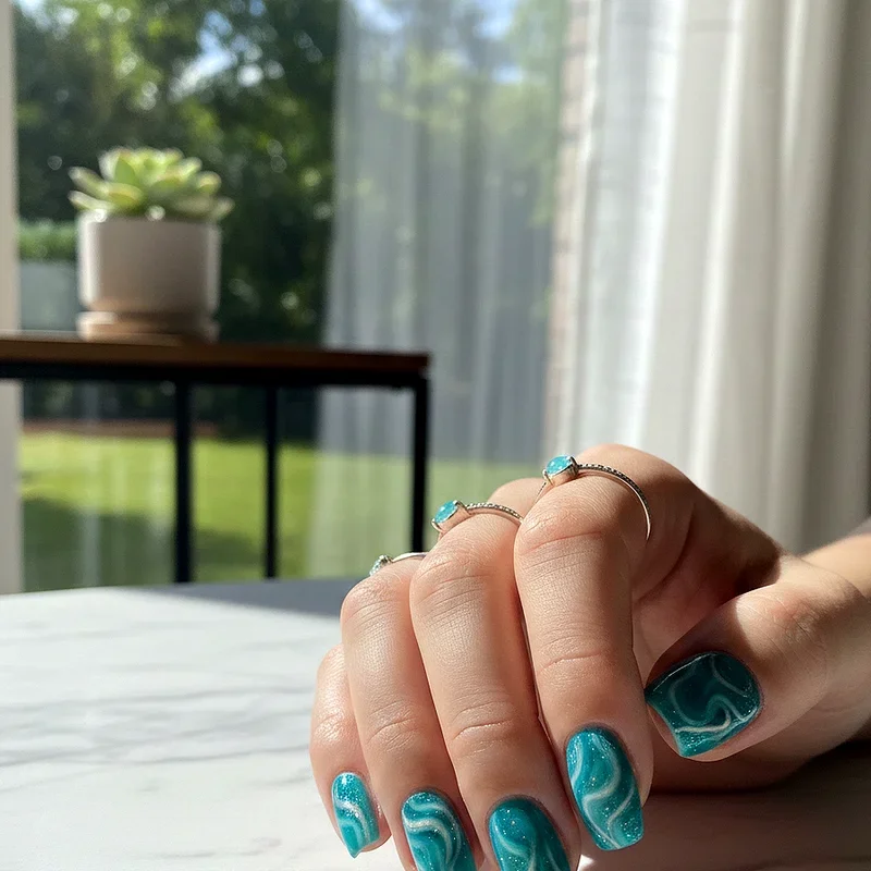 Aquamarine Nail Ideas