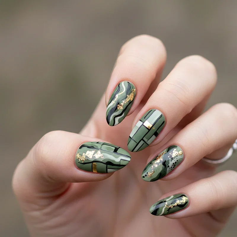 Army Green Nail Ideas
