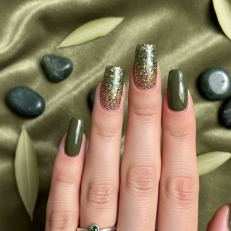 Olive Green Nail Ideas