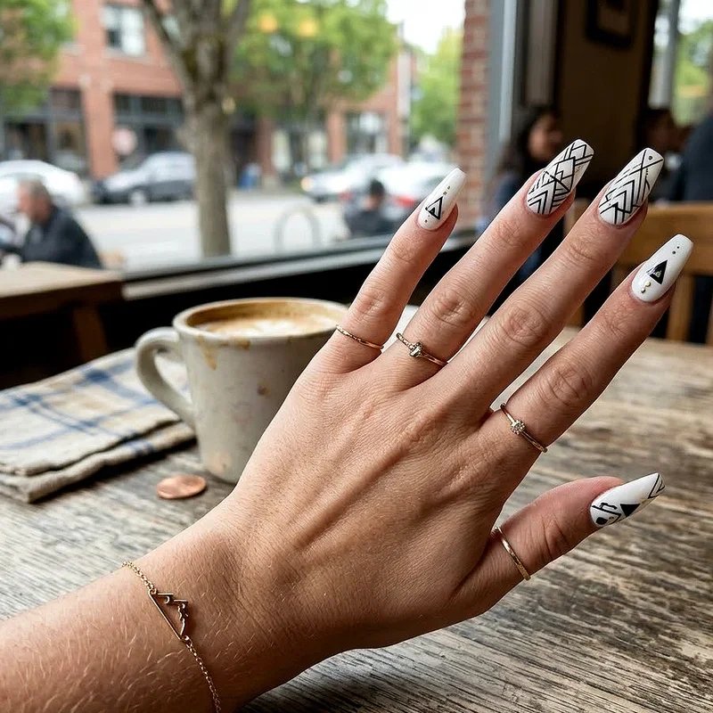 White Coffin Nail Ideas