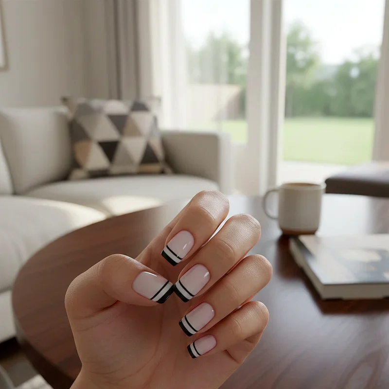 Black French Tip Nail Ideas