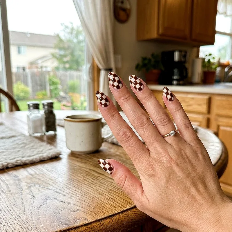 Brown and White Nail Ideas