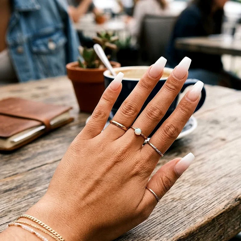 White Coffin Nail Ideas