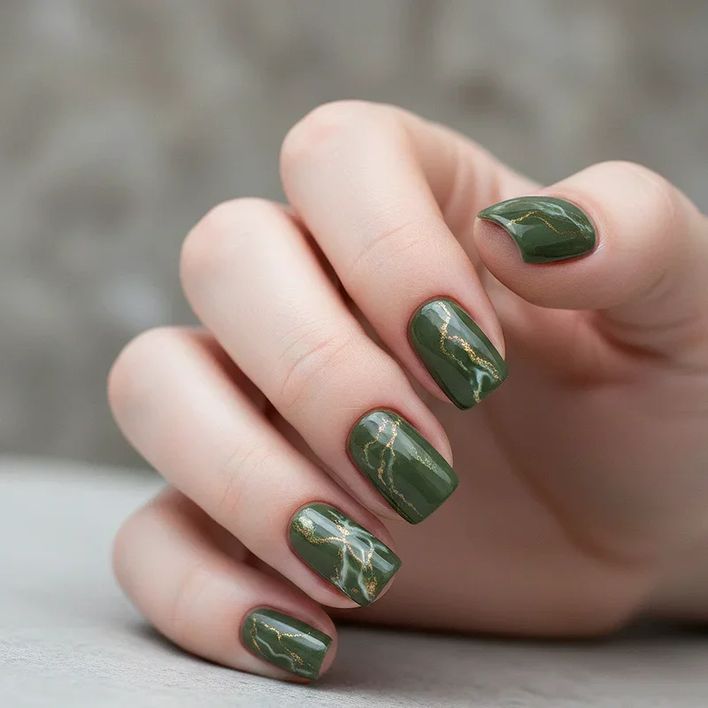 Army Green Nail Ideas
