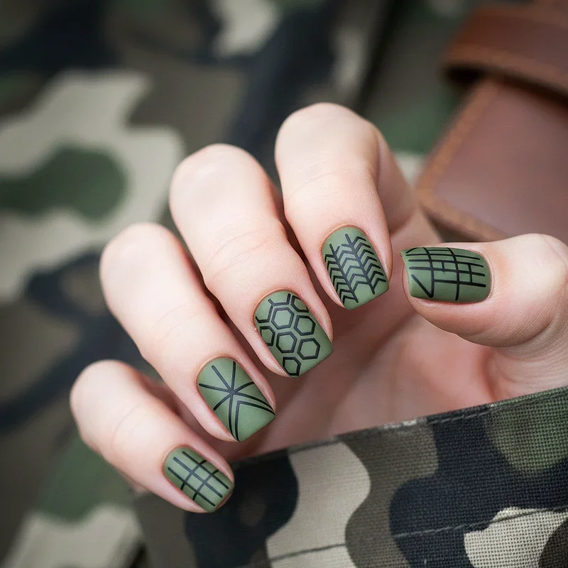 Army Green Nail Ideas