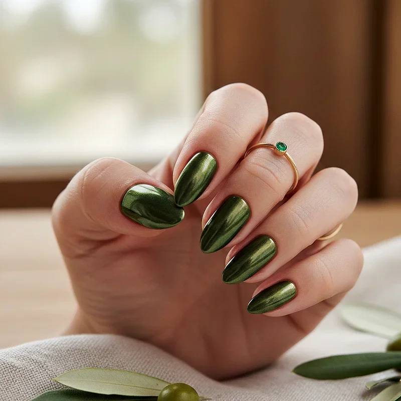 Olive Green Nail Ideas