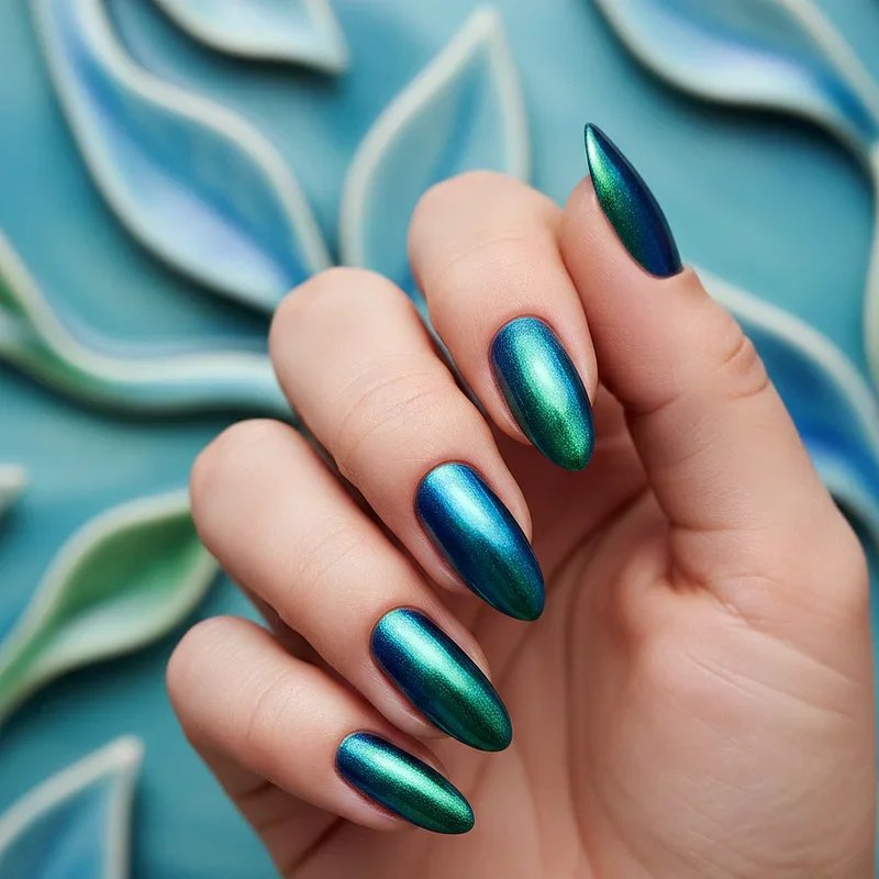 Blue and Green Nail Ideas