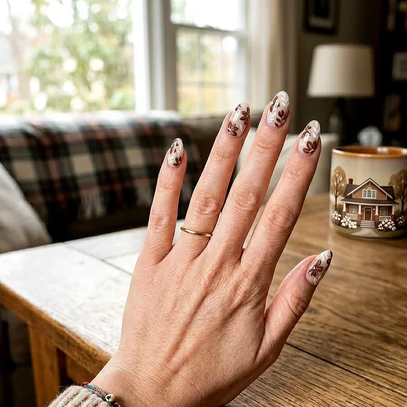 Brown and White Nail Ideas