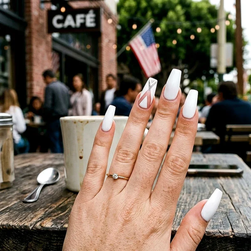 White Coffin Nail Ideas