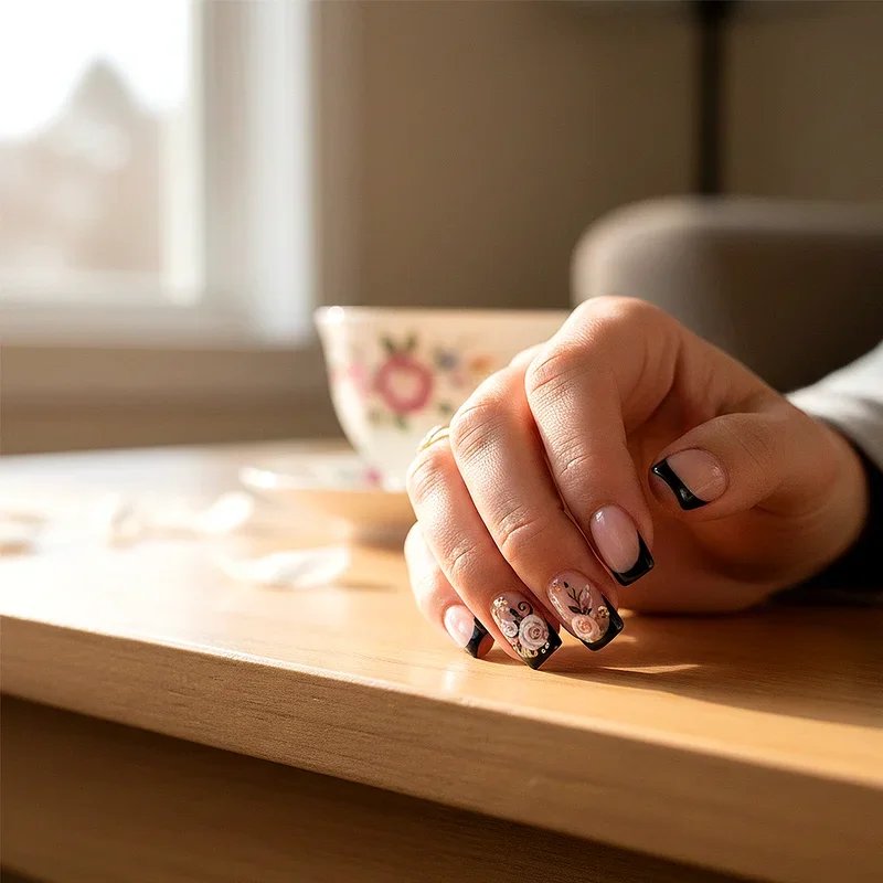 Black French Tip Nail Ideas