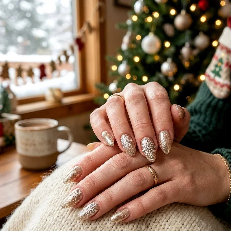Almond Christmas Nail Ideas