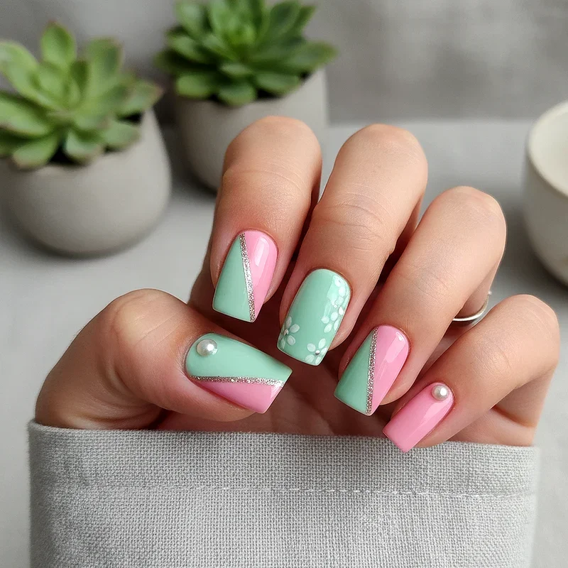 15 Green and Pink Nail Ideas That Pop with Style