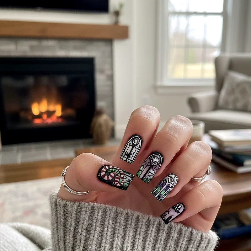 Beetlejuice Nail Ideas