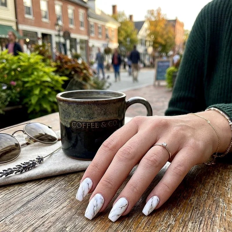 White Coffin Nail Ideas