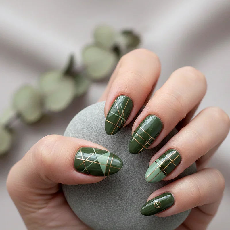 Olive Green Nail Ideas
