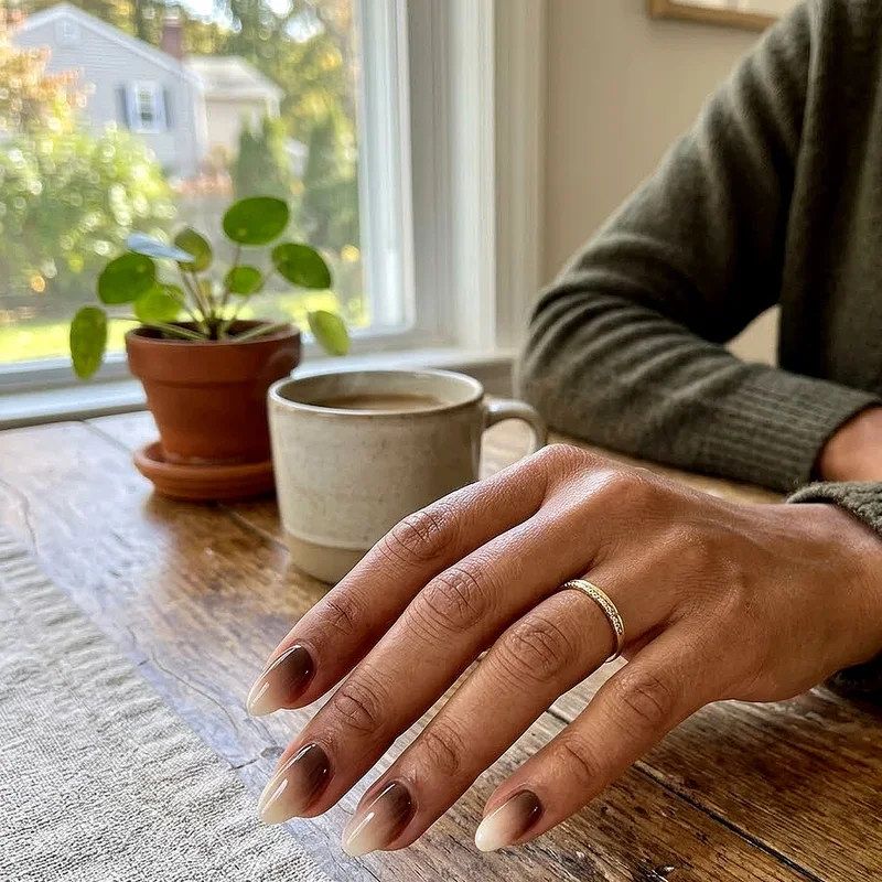 Brown and White Nail Ideas