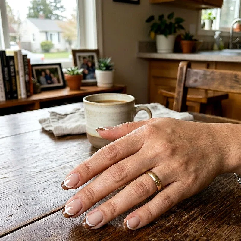 Brown and White Nail Ideas