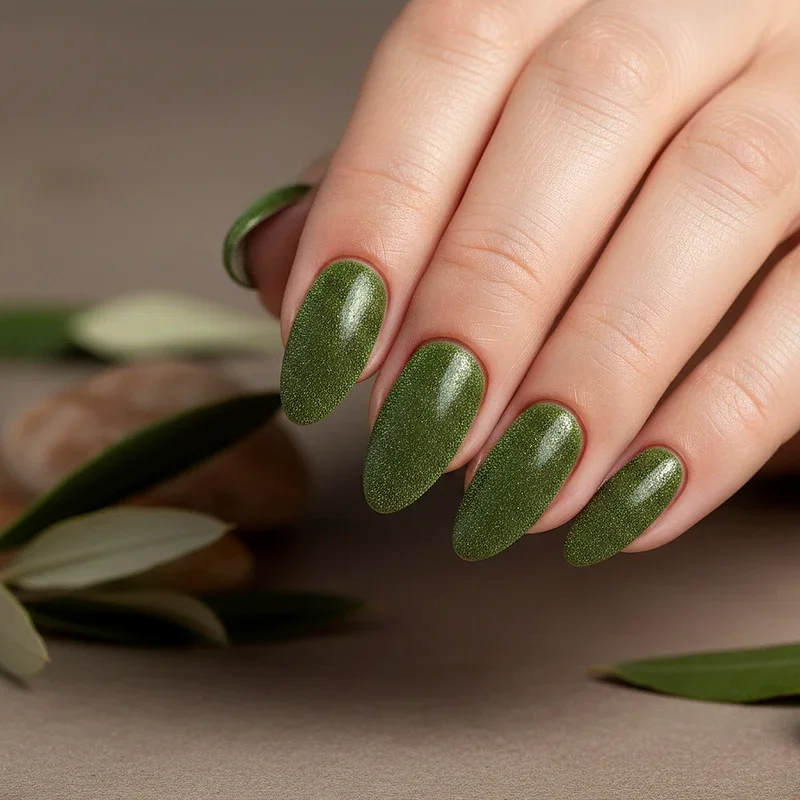 Olive Green Nail Ideas