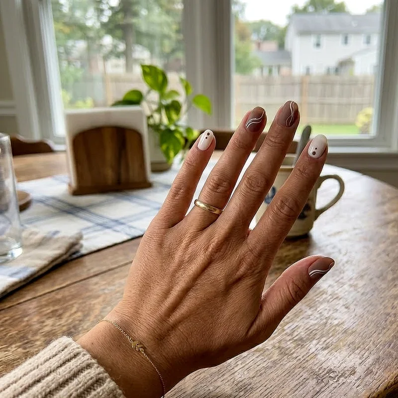 Brown and White Nail Ideas