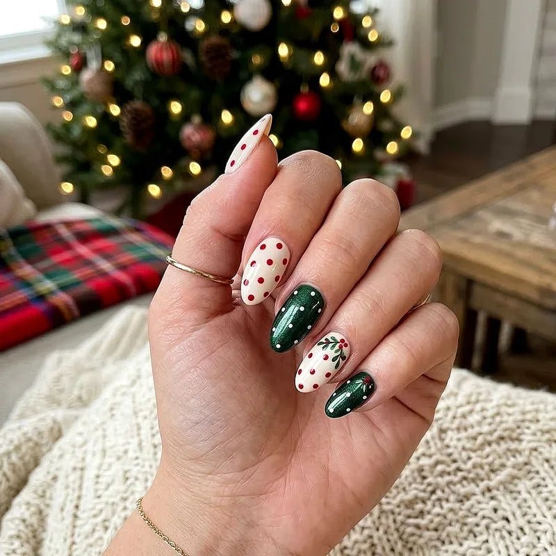 Preppy Christmas Nail Ideas