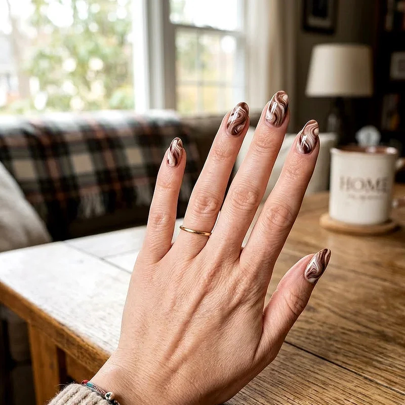 Brown and White Nail Ideas
