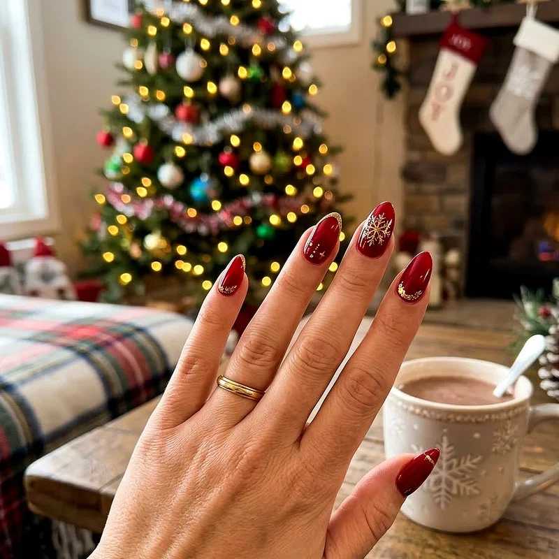 Almond Christmas Nail Ideas
