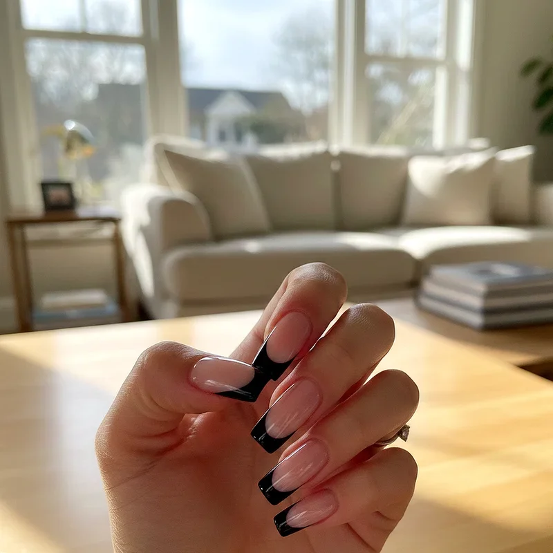 Black French Tip Nail Ideas