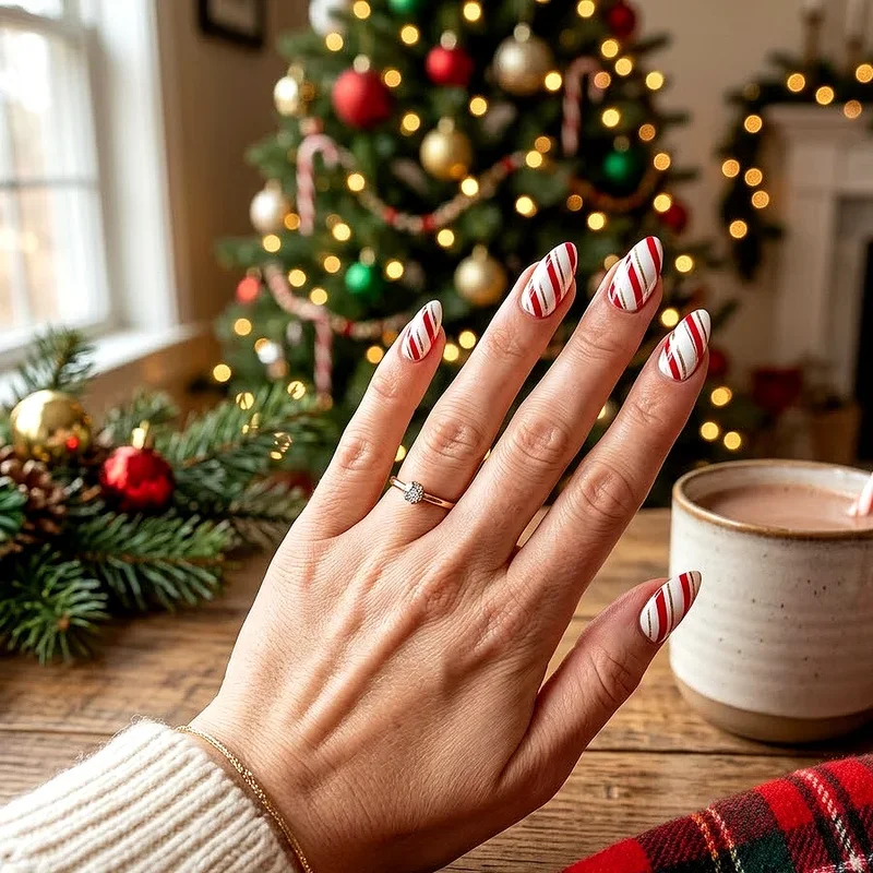 Almond Christmas Nail Ideas