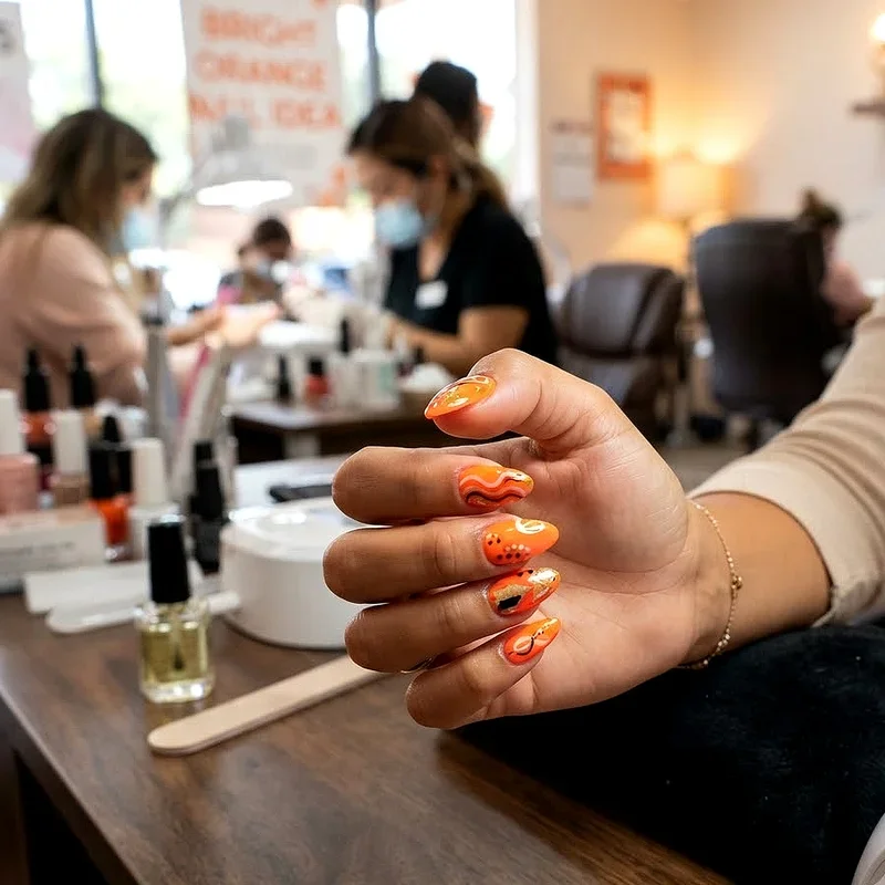Bright Orange Nail Ideas