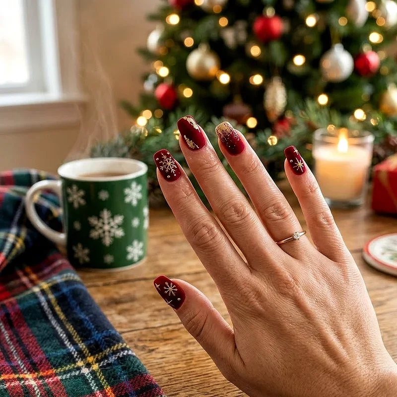 Preppy Christmas Nail Ideas