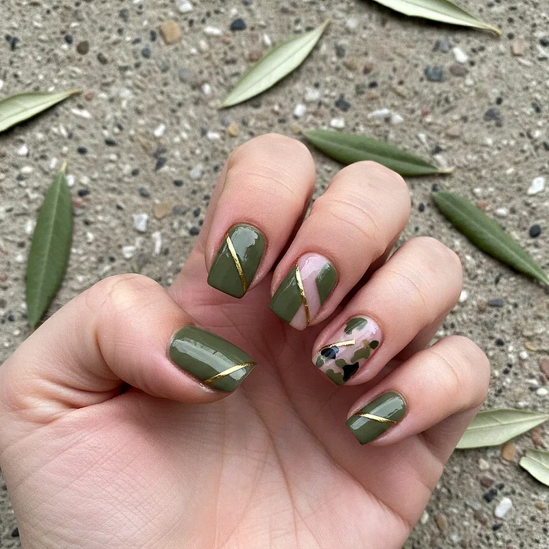 Army Green Nail Ideas