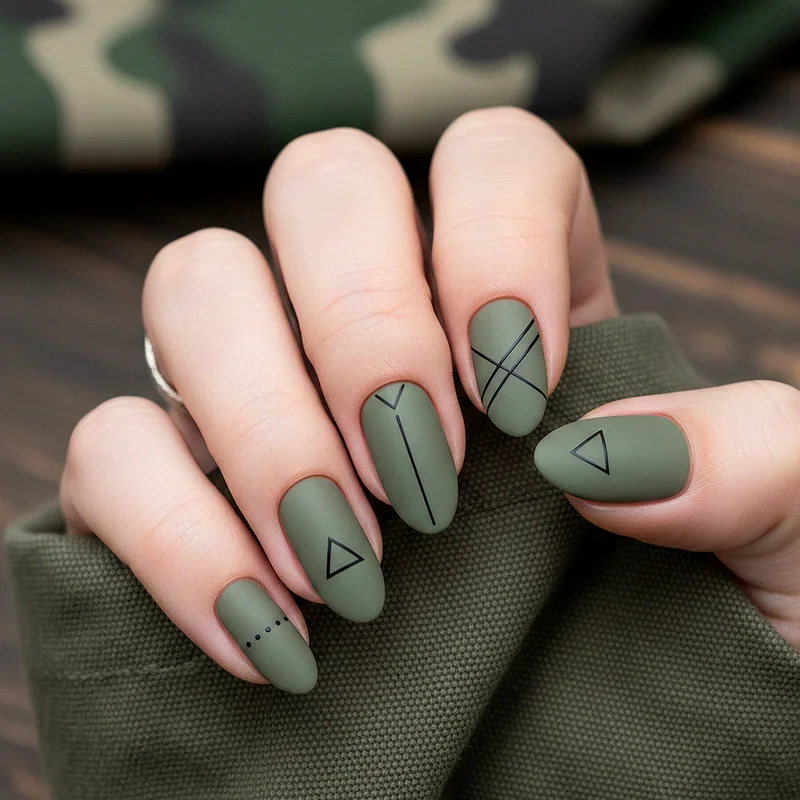 Army Green Nail Ideas