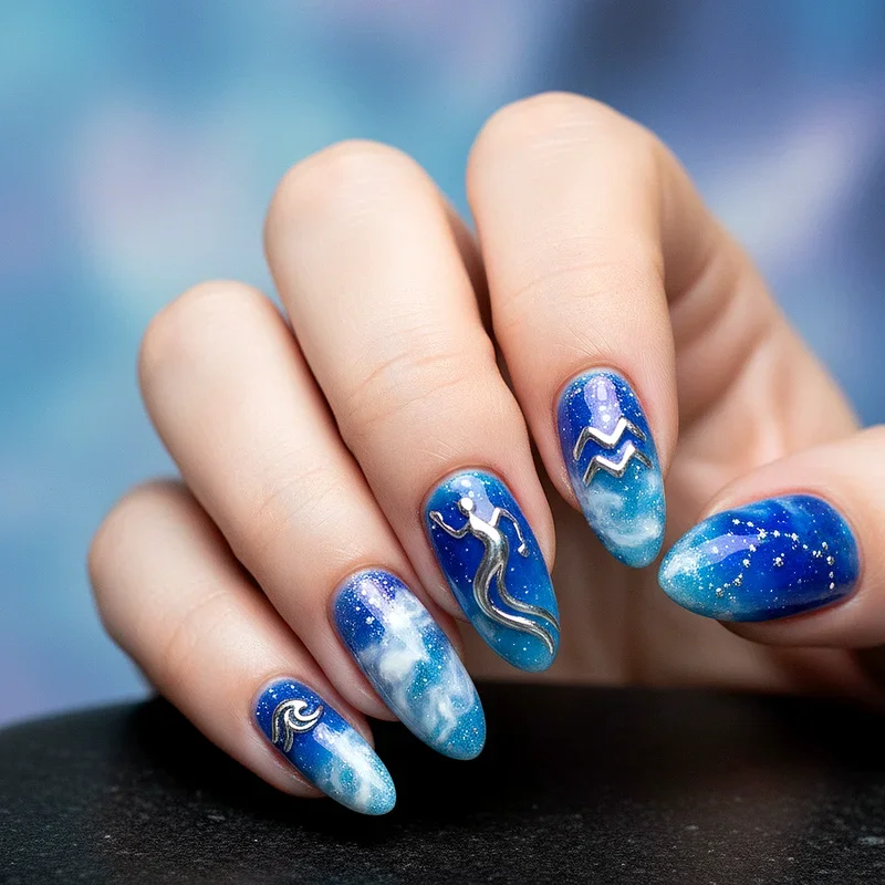 15 Aquarius Nail Ideas to Match Your Zodiac Energy