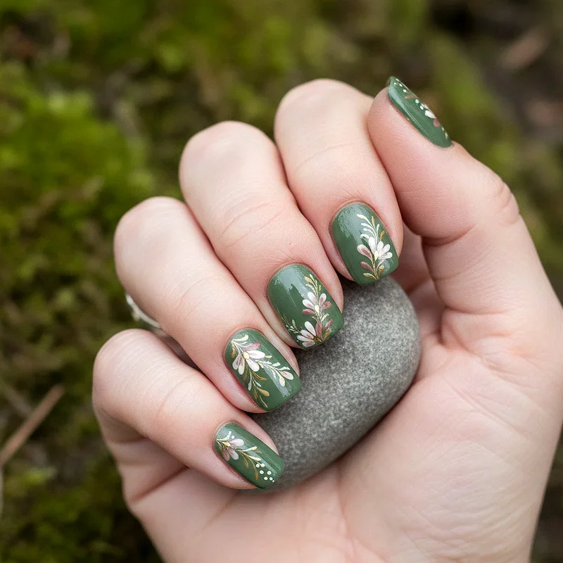 Army Green Nail Ideas