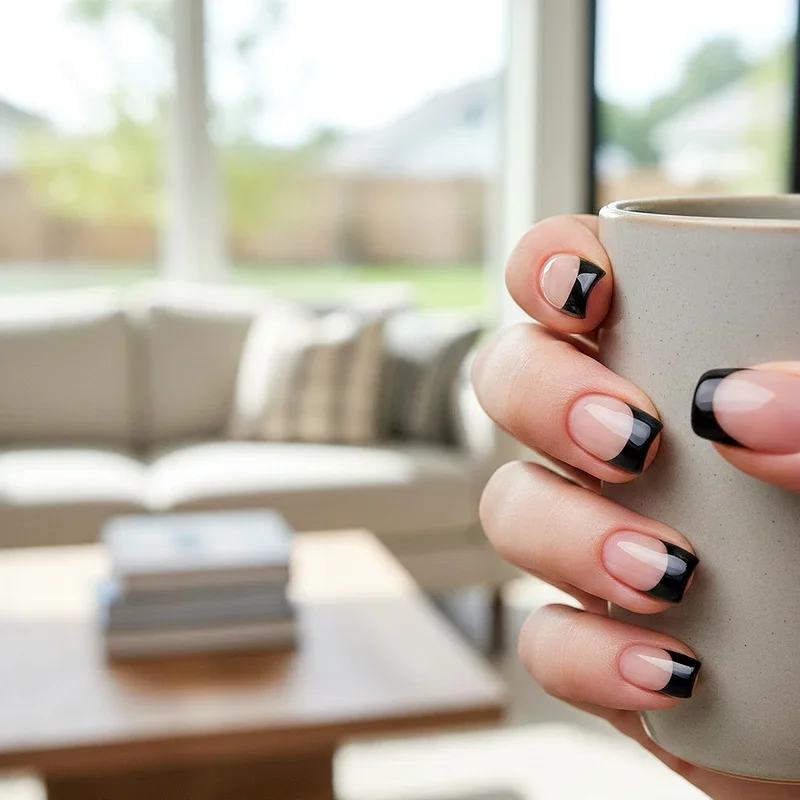 Black French Tip Nail Ideas