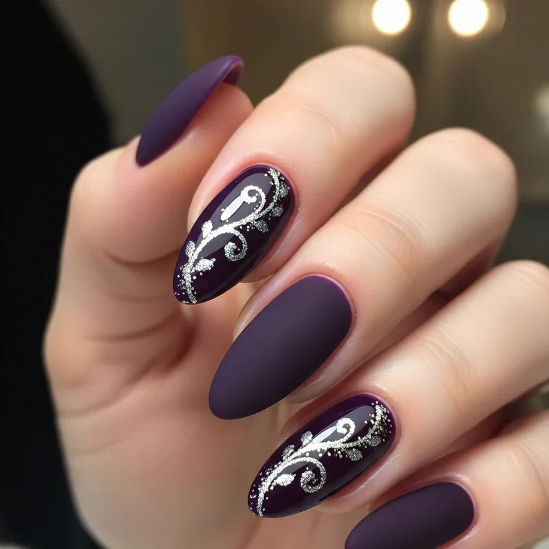15 Dark Purple Nail Ideas with Chic and Classy Vibes