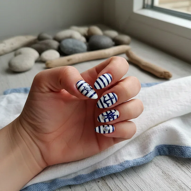 Blue and White Nail Ideas