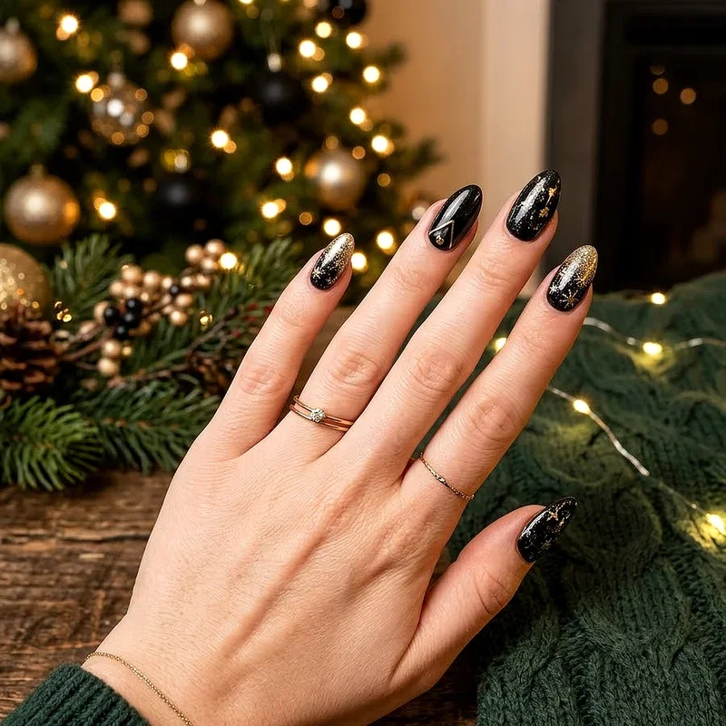 Almond Christmas Nail Ideas