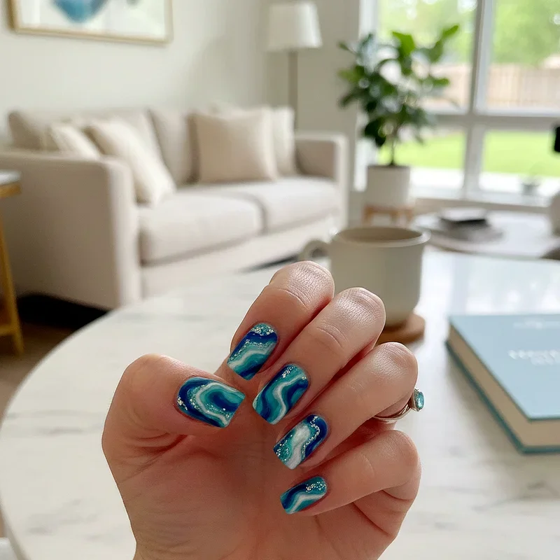 Aquamarine Nail Ideas