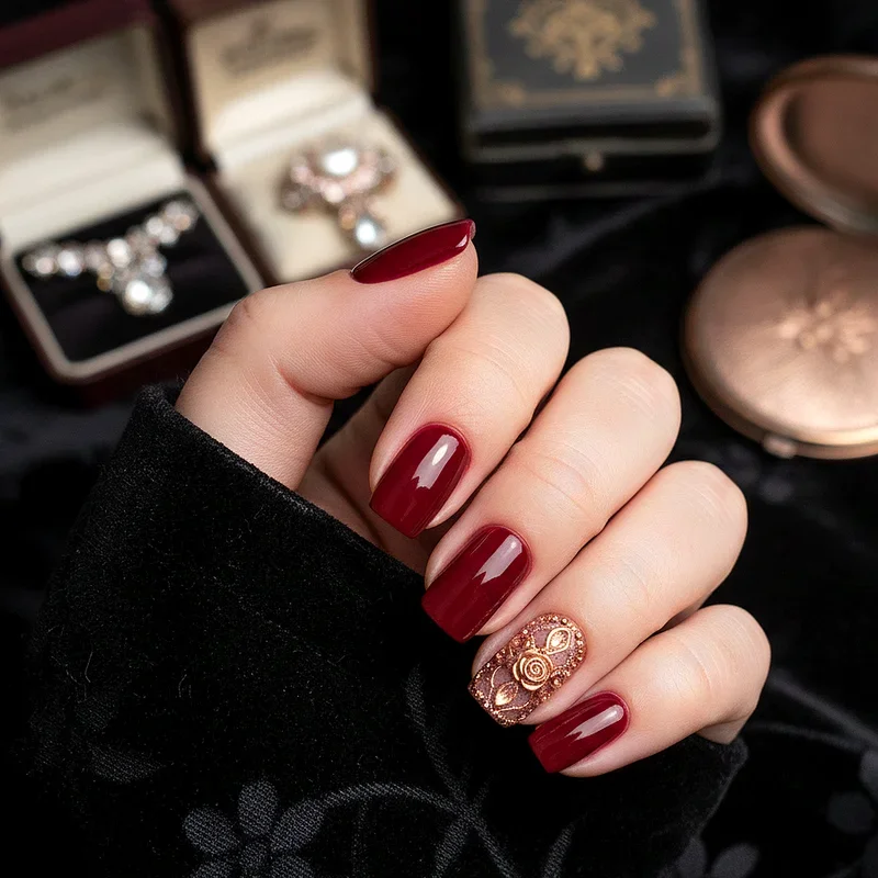 Dark Red Nail Ideas