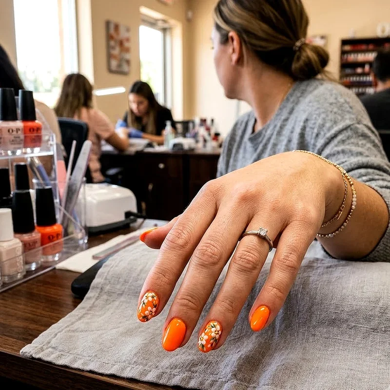 Bright Orange Nail Ideas