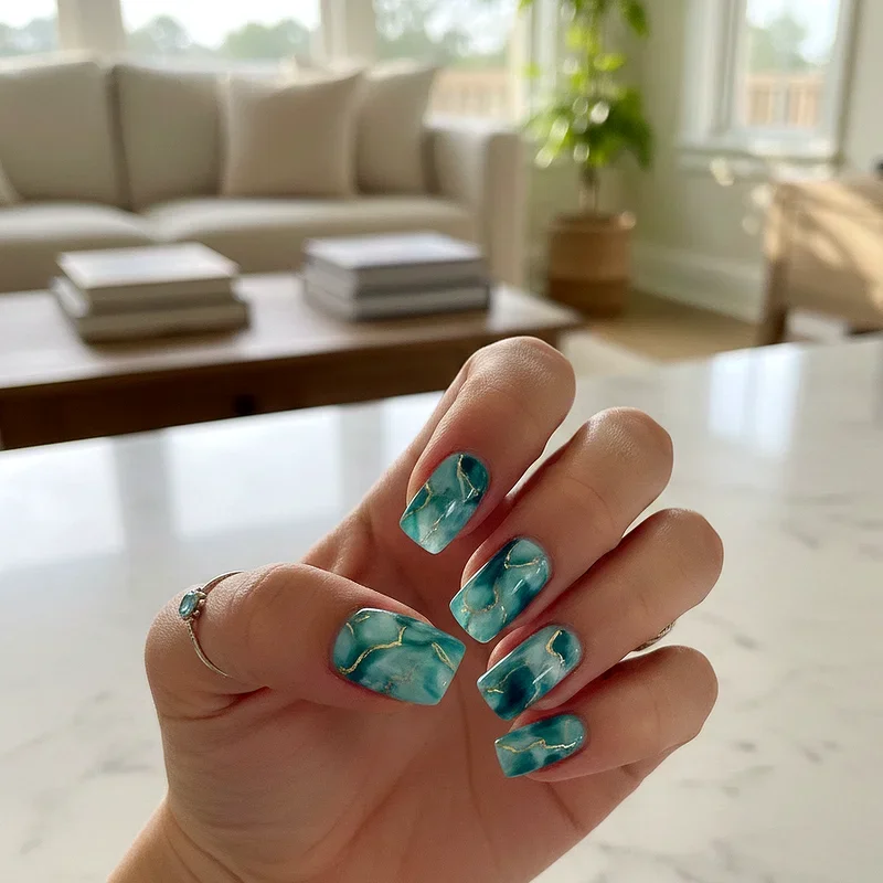 Aquamarine Nail Ideas