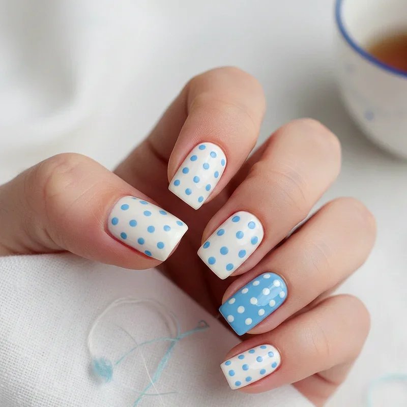 Blue and White Nail Ideas