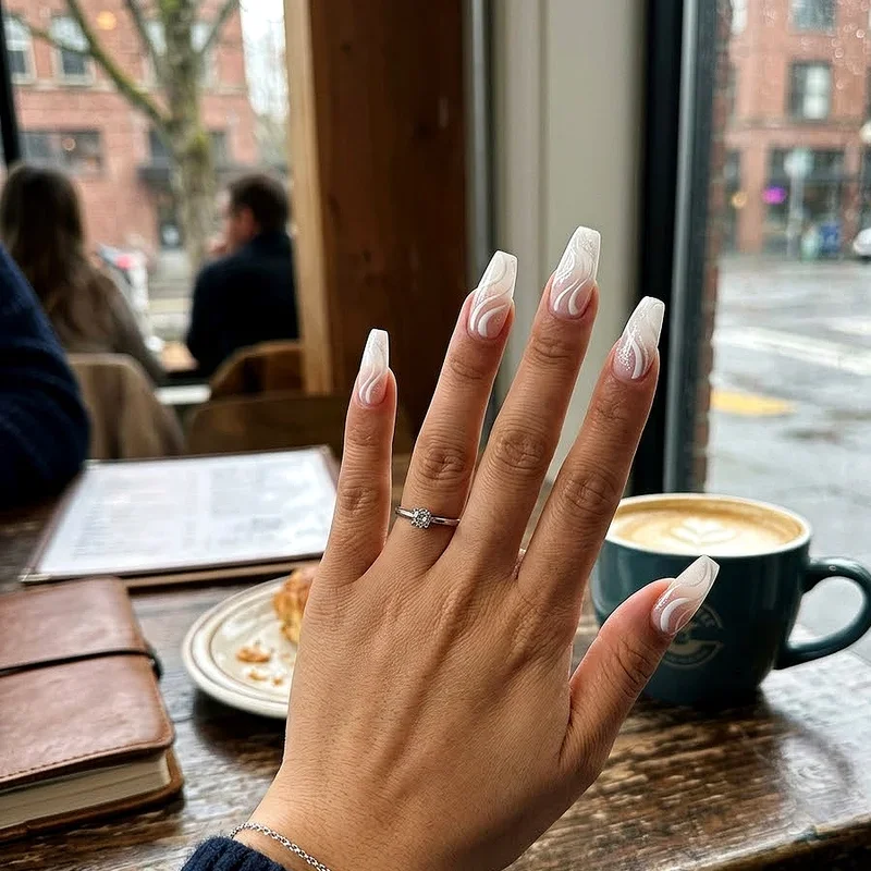 White Coffin Nail Ideas